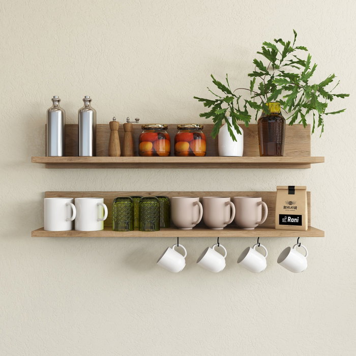 Hanah Home AE106 - 4684 Estantería de Pared Nogal